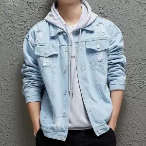 남자 찢청 간절기 점퍼 봄 자켓 캐주얼 데님자켓 가을