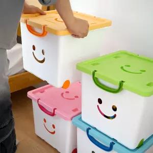 화이트 무빙 해피박스 1P 이동식 장난감 정리함