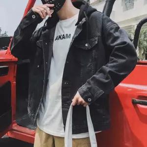 후드 트러커자켓 워싱 흑청 빈티지 데님자켓 캐주얼 INSUM39 청자켓