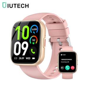 무선주입기 IUTECH P114 스마트 워치 남녀공용 블루투스 통화 시계 안드로이드 IOS용 건강 방수 수영 스마트워치 85 인치