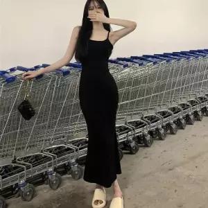 롱 서스펜더 원피스 원피스 롱원피스 민소매 끈나시