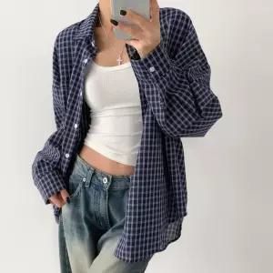 여자 공대녀 빅사이즈 체크남방 카라 셔츠_3