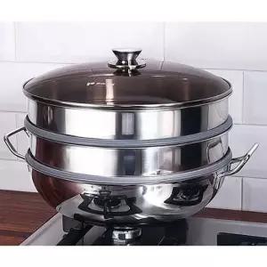 [무료배송] 키친아트 찜냄비 찜솥 찜통 채반 찜기 3중 3단 33cm