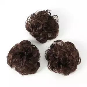 밀크브라운 올림머리 곱창밴드 가발 3p세트 X2개