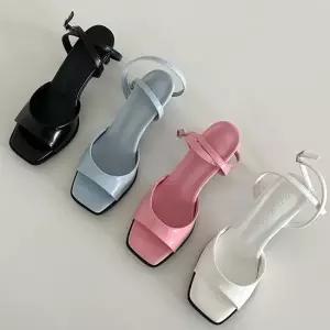 파스텔 소프트컬러 슬링백 버클 스트랩 여름 토오픈힐 오픈토슈즈 토오픈슈즈 토오픈구두