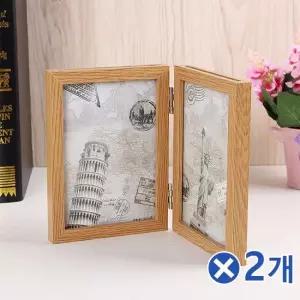 TBZ 2단접이식 슬라이드 양면 4x6 액자-색상랜덤x2개 결혼선물 가족사진액자 가족사진