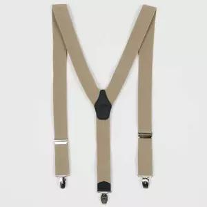 남성용 멜빵끈 베이지 멜빵 벨트 집게 서스펜더 코디