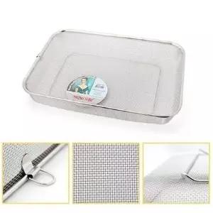 현이몰 직사각 스텐 채반(약42x30xH6.5cm) 걸이고리 채반 채망 스테인레스 거름망 소쿠리 바구니 조리도구