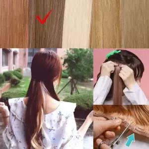 헤어피스 붙임머리 브릿지 웨이브 에쉬카키 붙임머리 컬러피스 브릿지 가발 포인트피스