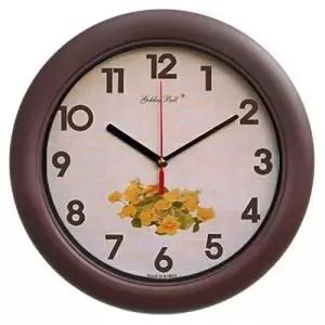 GB4083 무소음 벽돌무늬 컬러플 월넛 벽시계32cm 한국 무소음시계 원형시계 국산시계