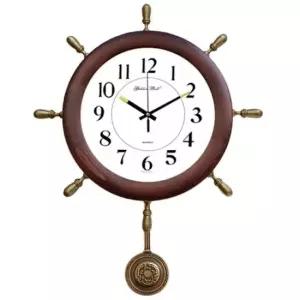 GB3090v 무소음 앤틱 원목 주석 추 벽시계 제조한국 양면시계 집들이 선물