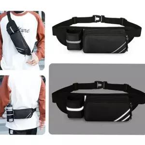 러닝 힙색 방수 물병 반사띠 스포츠 힙색 야간 조깅 허리 나들이 크로스 여성