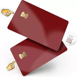 칩이 있는 MEMELEON 퓨어 컬러 신용카드 스킨 - 직불카드 스티커 커버 (체리 레드)