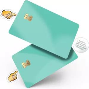 칩이 있는 MEMELEON 퓨어 컬러 신용카드 스킨 - 직불카드 스티커 커버 (수상 경외감)