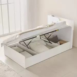 상일리베가구 라운디 선반형 LED 반자동 리프트업 수납 침대프레임 SS(슈퍼싱글)