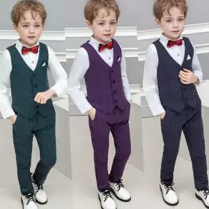 아동 조끼 정장 스트라이프 베스트 결혼식 아동 정장 신사복 파티복 발표회 드레스 셔츠 상하