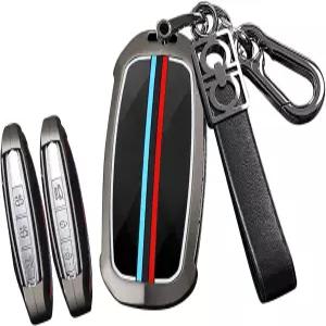 제네시스 GV60 GV80 G70 G90 2025 2024 2023 자동차 키 케이스 프로텍터용 체인 장착 TECART 아연 합금