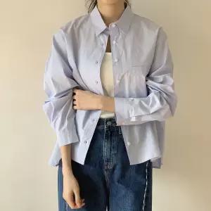 [문에이블]문에이블 여자 여성 봄 가을 루즈핏 베이직 포켓 코튼 오피스룩 출근룩 셔츠 남방