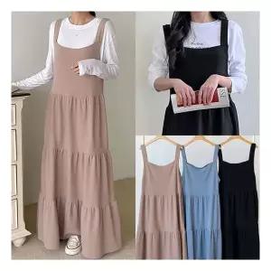 마미누리임산부 뷔스티에 캉캉 롱원피스 멜빵 임부복 빅사이즈 홈웨어 177061