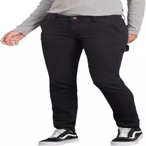 디키스 여성 슬림 스트레이트 스트레치 오리 목수 팬츠