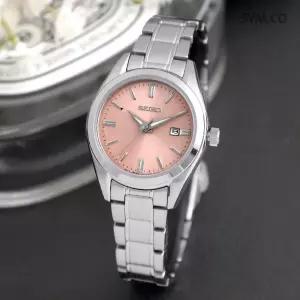 SUR529P1 사파이어 핑크 다이얼 아날로그 클래식 정장 여자 메탈 시계 d