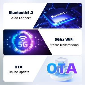 유선 무선으로 변환하는 카플레이 미니 차량호환  AI 박스 어댑터 5.0GHz WiFi 안드로이드 호환 오토 블루