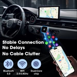 범호환  2 in 1 Ai 박스 유선 무선으로 CarPlay 안드로이드 호환 오토 차량호환  USB 동글 5G WIFI 블루투