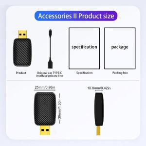 무선 카플레이 안드로이드 호환 오토 어댑터 동글 플러그 앤 OEM 유선 차량 모델용