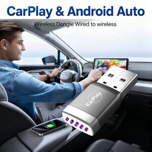 무선 카플레이 안드로이드 호환 오토 2in1 어댑터 연결 OTA 업데이트 스마트 박스 98% OEM 유선 차량용 호