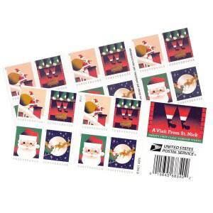 USPS A Visit from St Nick Book of 20 Forever First Class 우표 (소책자 1개 (스탬프 20장))