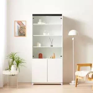 고광택 샤이니 LPM 콤비 800 유리 장식장 다용도 진열장 그릇장 (강화유리도어)