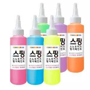 [스노우키즈] 스핑 스노우물감 140ml 6색 유아물감 핑거페인트