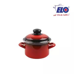 ELO 빨강법랑 깊은형 14cm 양수냄비 법랑