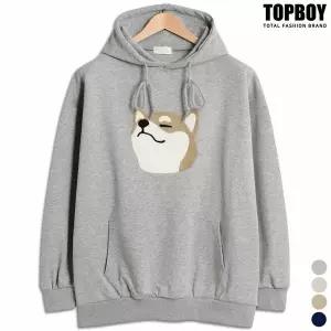 [하프클럽/탑보이]보들보들 시바 오버핏 후드티 (IN004)