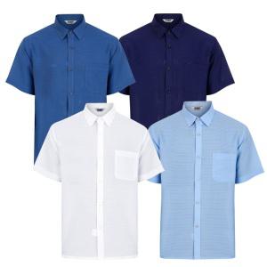 여름 반팔 마 셔츠 남성 남방 셔츠 남자 폴리 모시 시원한 체크