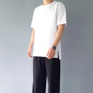 남여공용 옆트임 레이어드 20수 반팔티셔츠 빅사이즈 3XL까지 면100% LAYERD