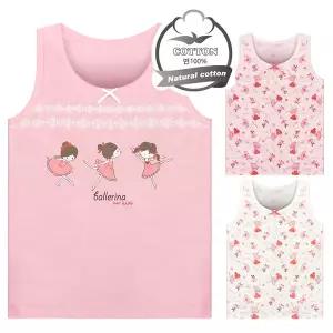 [하프클럽/제이투와이]여아 실내복 면100  발레리나 여런닝3매 유아 초등 기본 U런닝 기