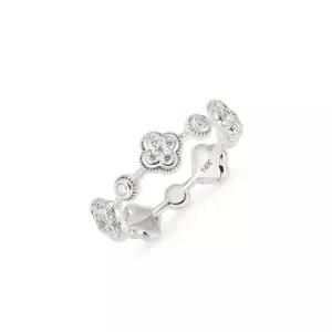 14k 모이사나이트 클로버 테니스 반지