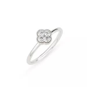 14k 모이사나이트 클로버 반지