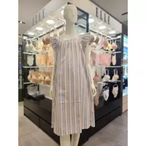 [엘르이너웨어](광주신세계)24년 S/S 캐주얼 스트라이프 여성 잠옷 원피스 (EDWEO331VI)