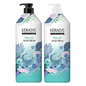 케라시스 퍼퓸 그린 릴리 샴푸, 1L, 1개 + 린스, 1L, 1개