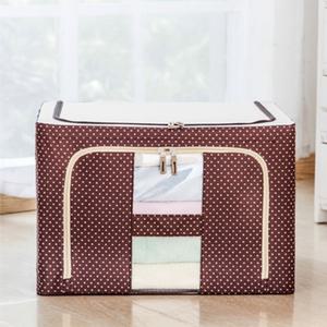 라니시 다용도 고급 패브릭 리빙박스 120L 브라운땡땡이