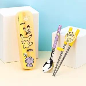 포켓몬스터 수저세트 스텐 교정젓가락 수저 케이스 세트 어린이 아동 캐릭터 5658