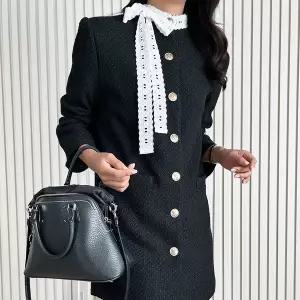 [하프클럽/]여자 레이스 코트 트위드 리본보우 원피스