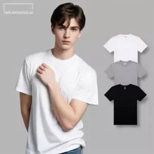 사계절 20수 빅사이즈 무지 반팔티 흰색 쿨링티 검정티 U넥 티셔츠