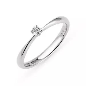 18k 포인트 랩 다이아몬드 4프롱 반지 1부 화이트)