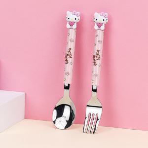 산리오 헬로키티 마스코트 피규어크레용 스푼포크 세트 어린이집수저 유치원 휴대용 아기 소풍