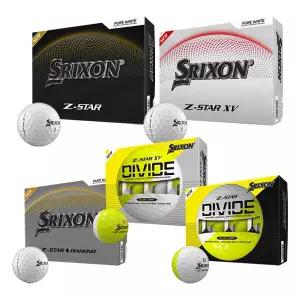 스릭슨 Z-STAR9/XV/DIAMOND/DIVIDE 반반 칼라 3피스 골프공-12알
