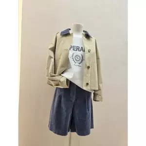 [롯데백화점]SOUP 카라 배색 크롭 긴팔 야상 점퍼 (SB3UJ91)