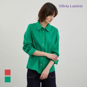 [올리비아로렌] 자수 포인트 린넨블라우스_VOCNL4M4246